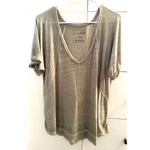 We the Free Green Shirt  Medium Oversized Casual Boho Burnout Beach Summer